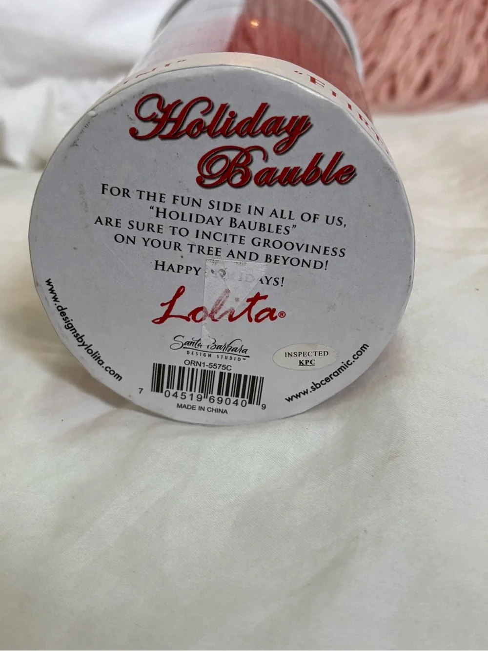 Lolita Flirtini Holiday Bauble Red Glass Ornament Beaded Tassel w/ Box